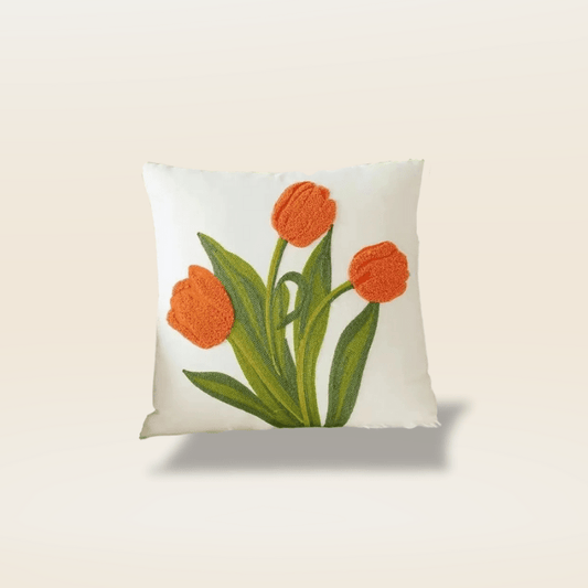 Coussin à fleurs | Dreamy Sloth® Orange / 45x45 cm