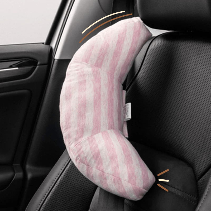 Coussin appui tête voiture | Dreamy Sloth® Rose / 35x15 cm