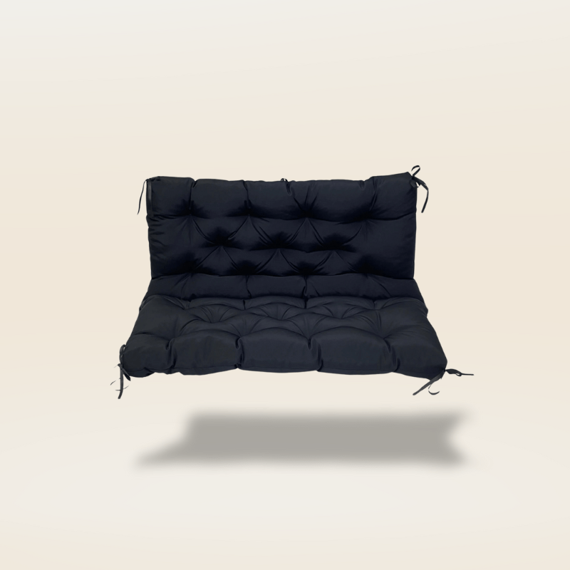 Coussin banc extérieur imperméable | Dreamy Sloth® Noir / 100x100 cm