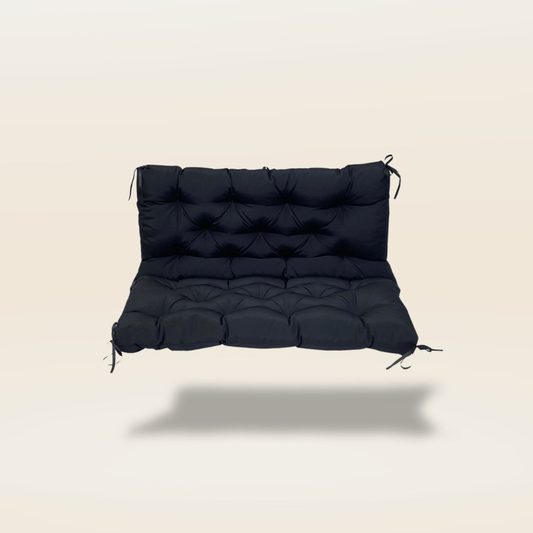 Coussin banc extérieur imperméable | Dreamy Sloth® Noir / 100x100 cm