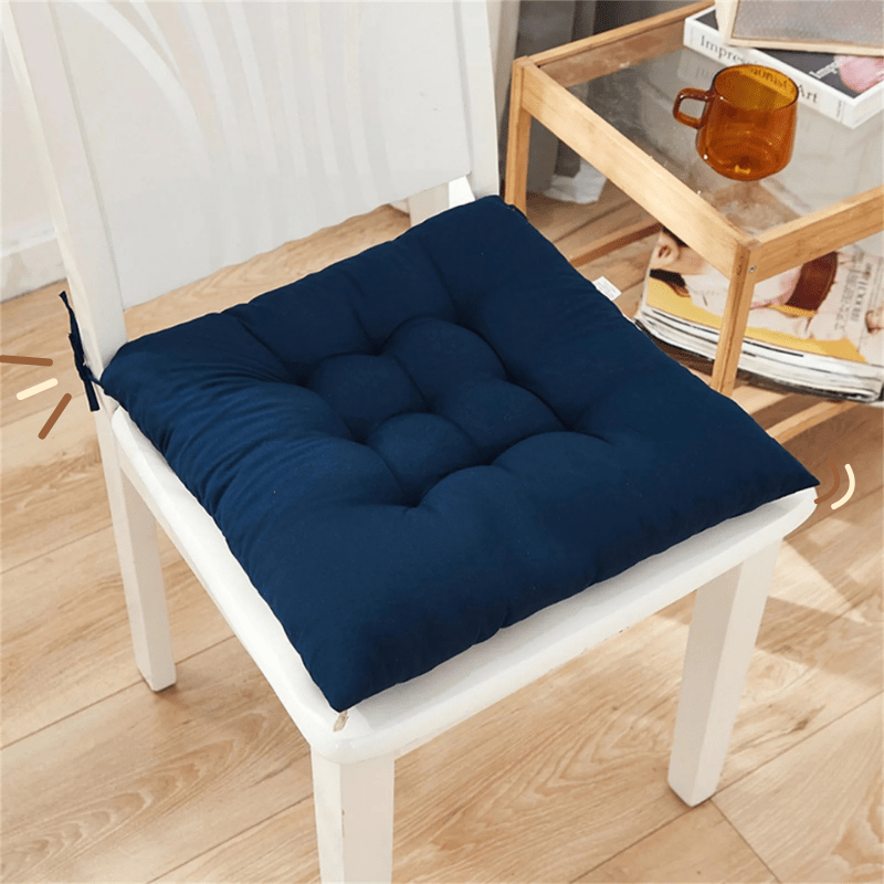 Coussin de chaise avec noeud | Dreamy Sloth® Bleu foncé / 40x40 cm