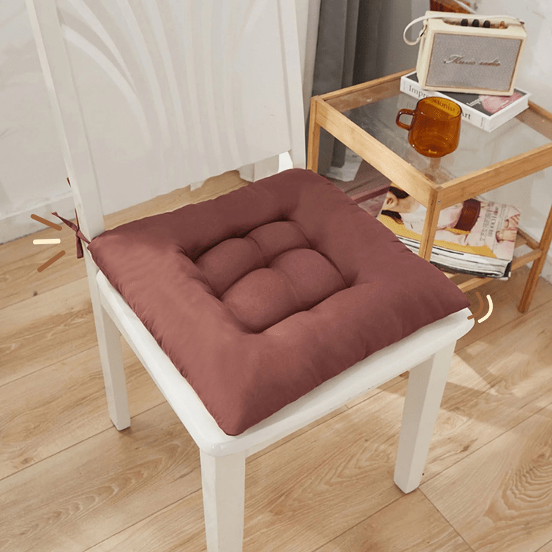 Coussin de chaise avec noeud | Dreamy Sloth® Marron rouge / 40x40 cm