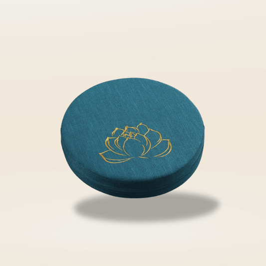 Coussin de meditation rond | Dreamy Sloth® Bleu canard / 40x40 cm