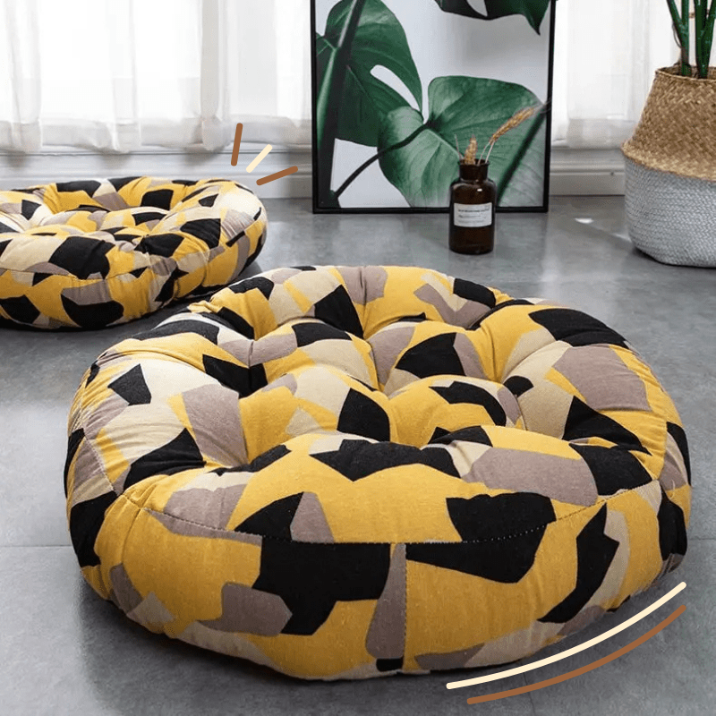 Coussin de méditation zen | Dreamy Sloth® Jaune / 55x55 cm