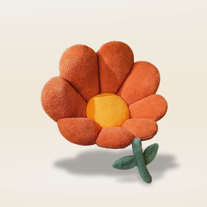 Coussin de sol fleur | Dreamy Sloth® Orange / 60x65 cm