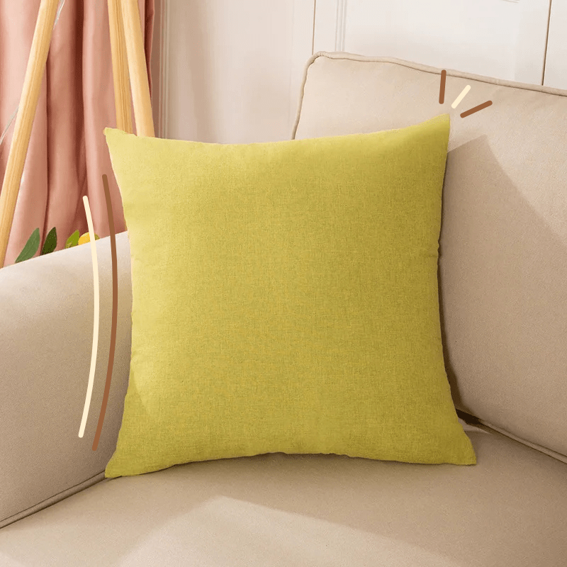 Coussin décoratif pour canapé | Dreamy Sloth® Jaune moutarde / 40x40 cm