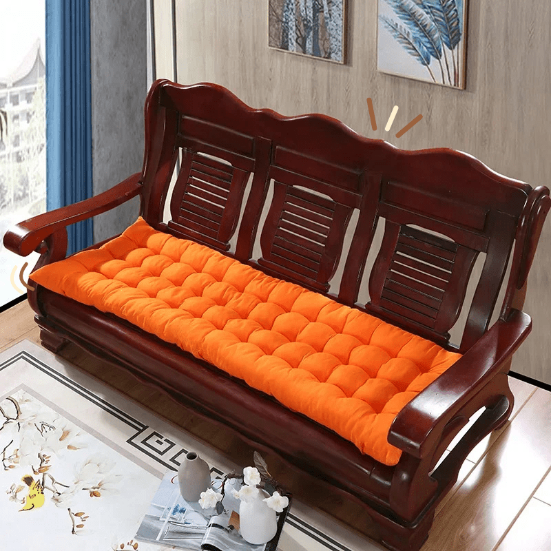 Coussin matelassé pour banquette | Dreamy Sloth® Orange / 53x53 cm