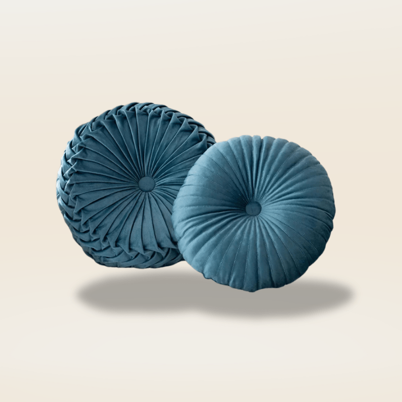 Coussin rond velours | Dreamy Sloth® Bleu / 35x10 cm