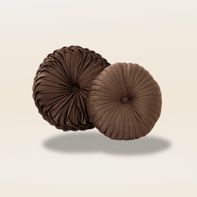 Coussin rond velours | Dreamy Sloth® Marron / 35x10 cm