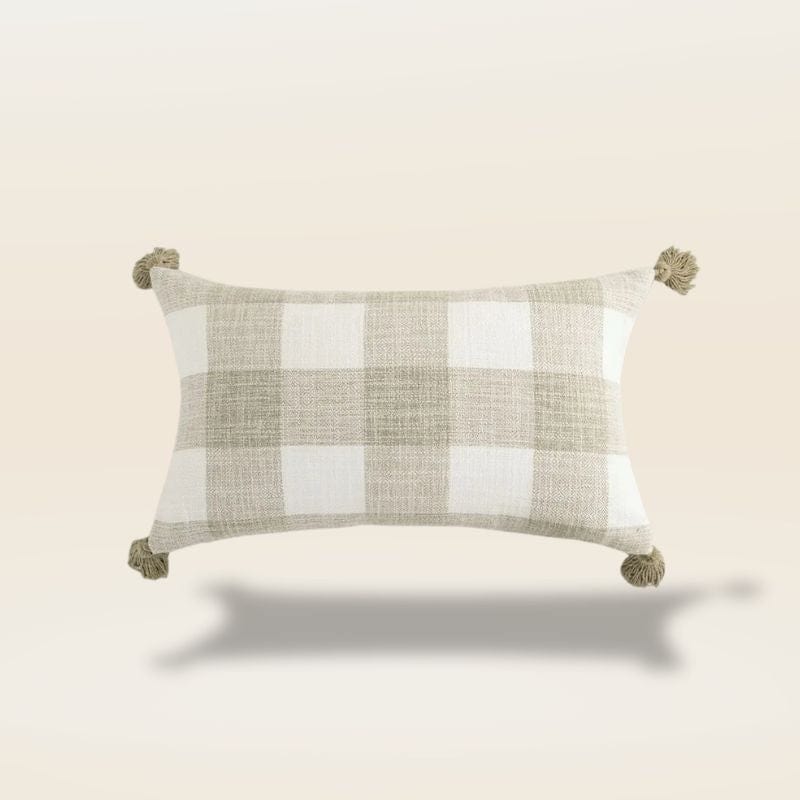 Housse de coussin a carreaux | Dreamy Sloth® Beige / 30x50 cm