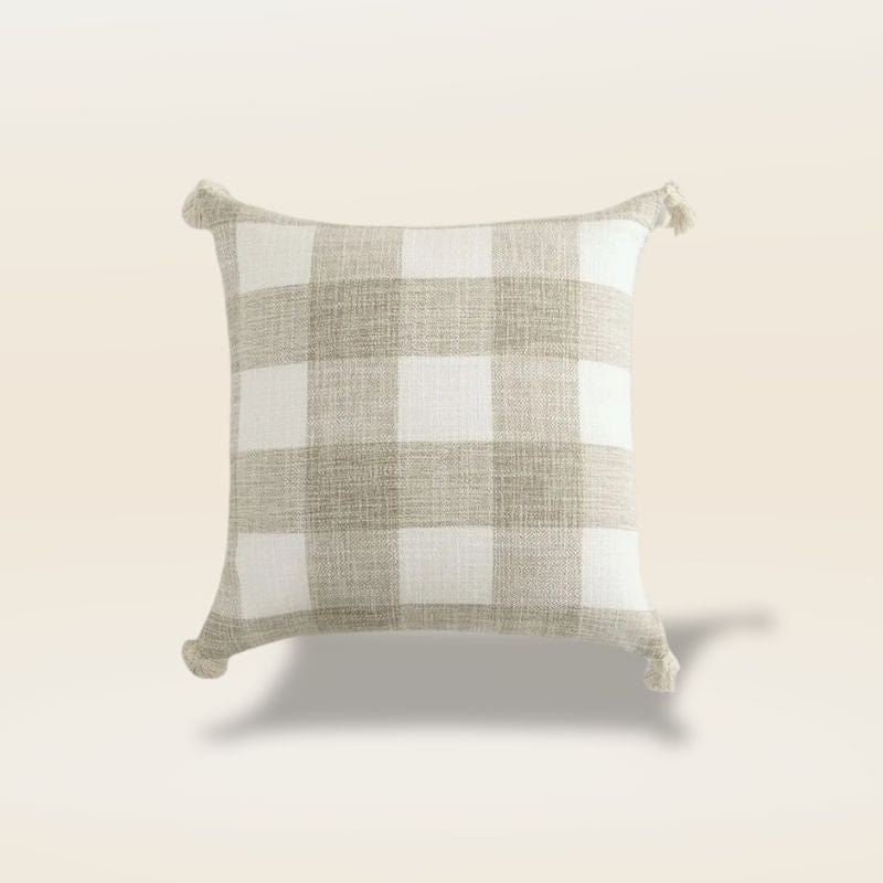 Housse de coussin a carreaux | Dreamy Sloth® Beige / 45x45 cm