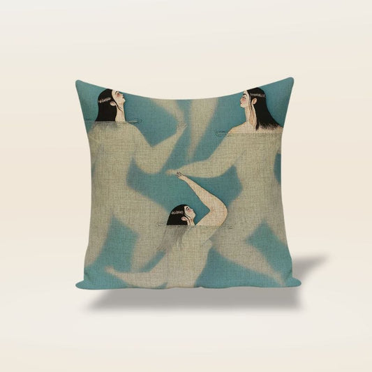 Housse de coussin art deco | Dreamy Sloth® Bleu canard / 45x45 cm