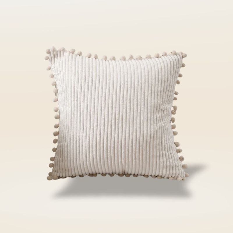 Housse de coussin avec pompon | Dreamy Sloth® Beige / 45x45 cm