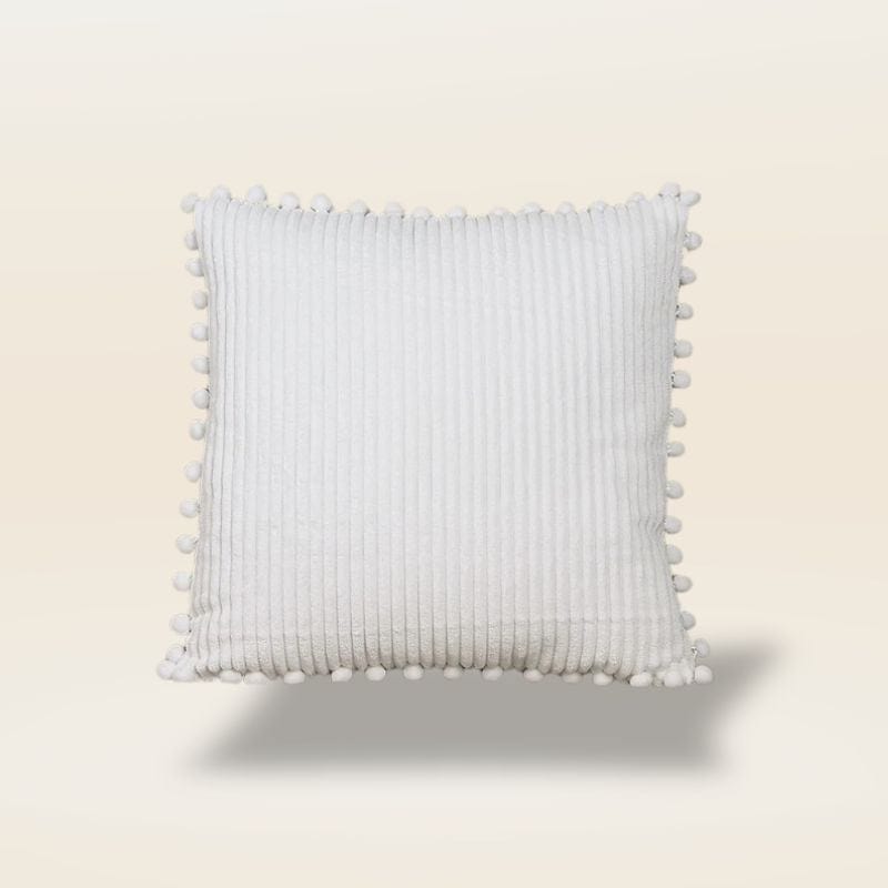 Housse de coussin avec pompon | Dreamy Sloth® Blanc / 45x45 cm