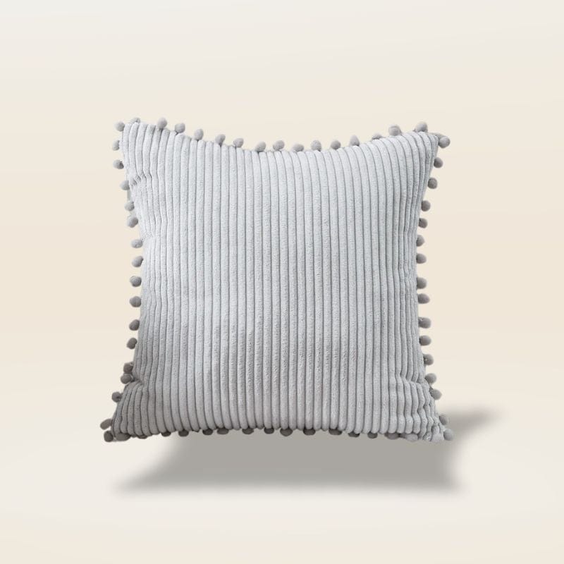 Housse de coussin avec pompon | Dreamy Sloth® Gris / 45x45 cm