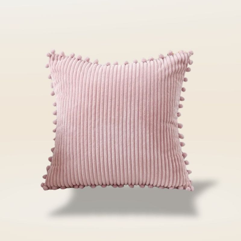 Housse de coussin avec pompon | Dreamy Sloth® Rose / 45x45 cm