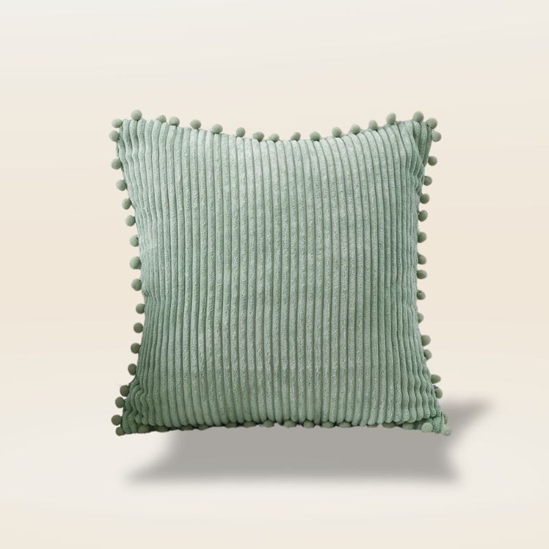 Housse de coussin avec pompon | Dreamy Sloth® Vert / 45x45 cm