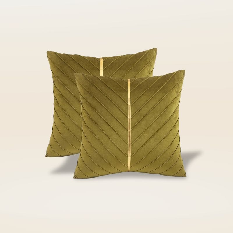 Housse de coussin en velours doux | Dreamy Sloth® Vert kaki / 40x40 cm