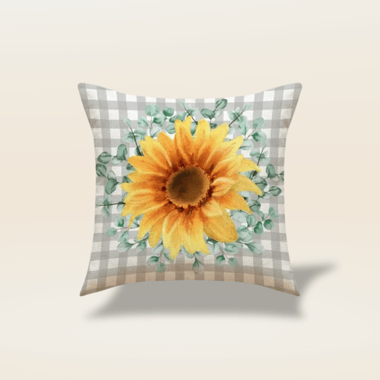 Housse de coussin gris et jaune | Dreamy Sloth® Housse tournesol / 45x45 cm