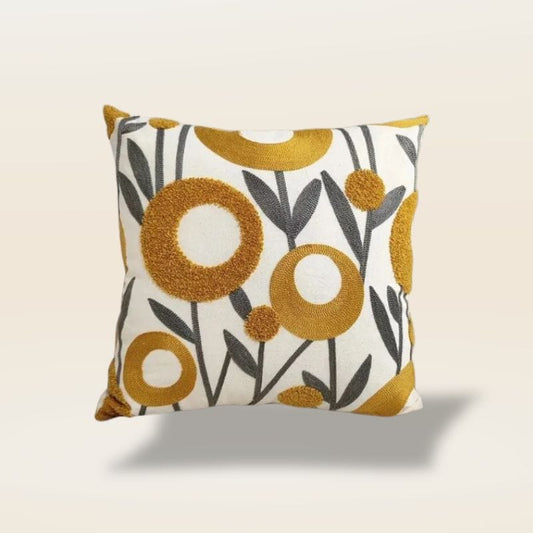 Housse de coussin jaune citron | Dreamy Sloth® Blanc / 45x45 cm