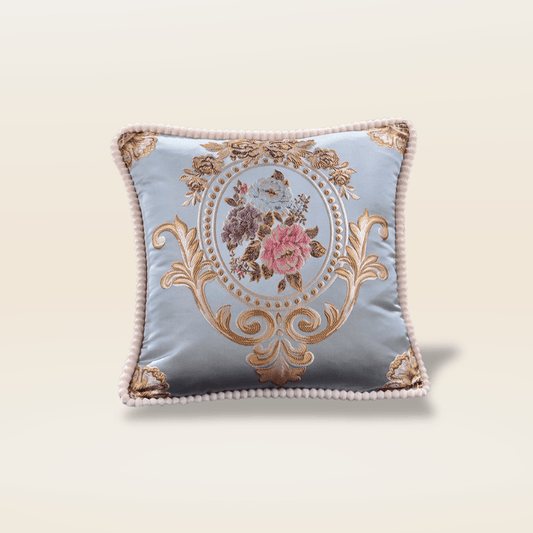 Housse de coussin motif ancien française | Dreamy Sloth® Bleu / 50x50 cm