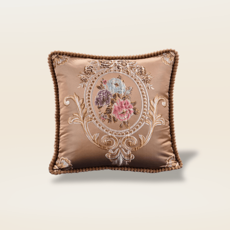 Housse de coussin motif ancien française | Dreamy Sloth® Marron / 50x50 cm