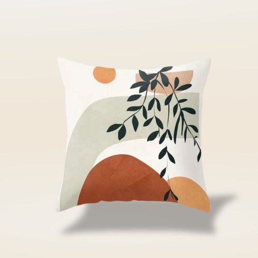 Housse de coussin motif plante | Dreamy Sloth® 40x40 cm / Blanc