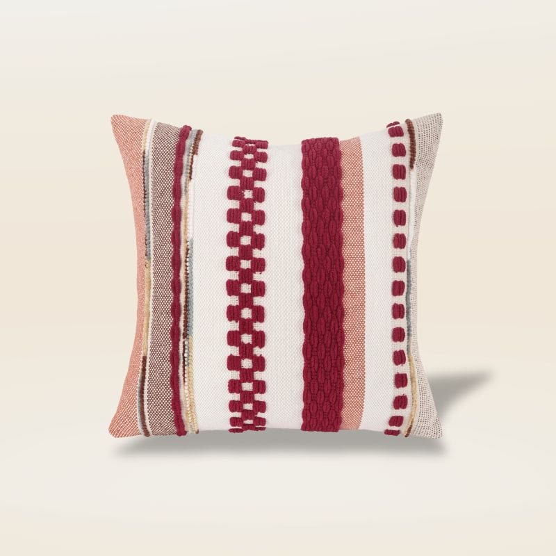 Housse de coussin rayée | Dreamy Sloth® Rouge / 45x45 cm