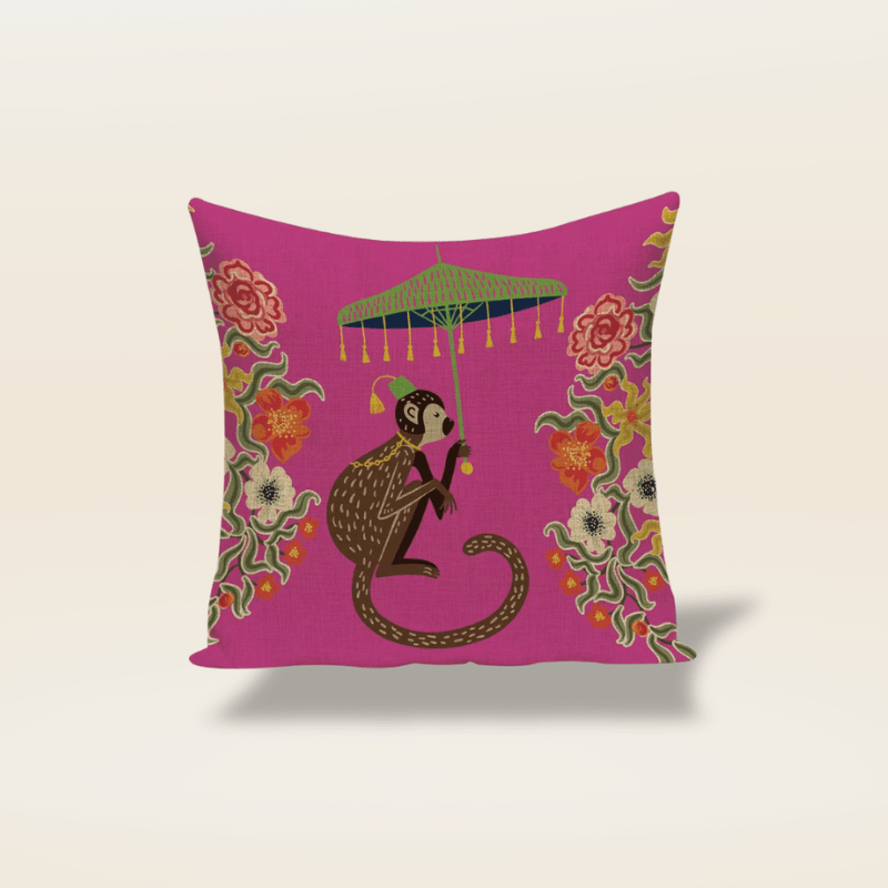 Housse de coussin singe | Dreamy Sloth® Rose / 45x45 cm